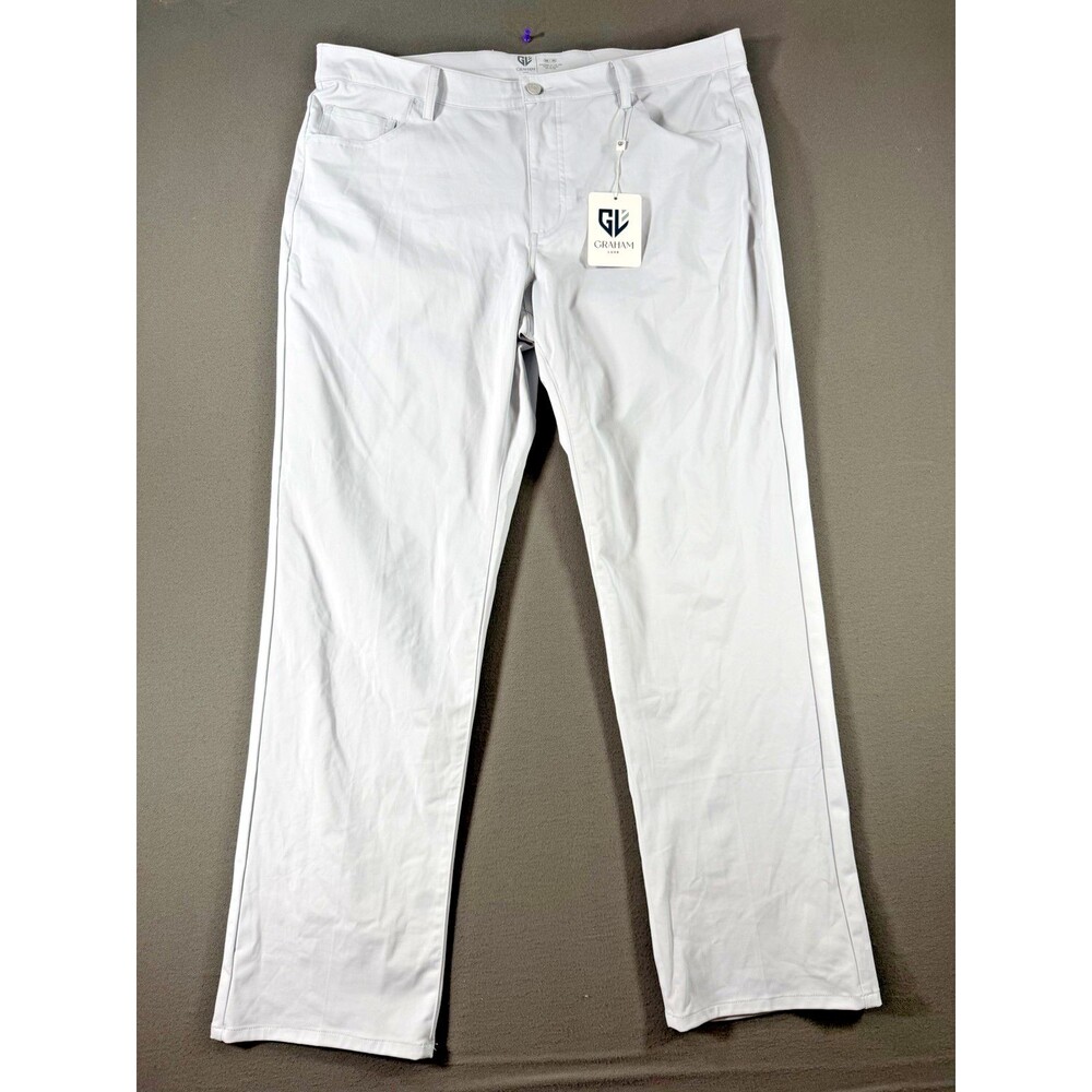Graham Luxe Pants Mens 38x30 Emerson Grey All Time Golf Performance Stretch New